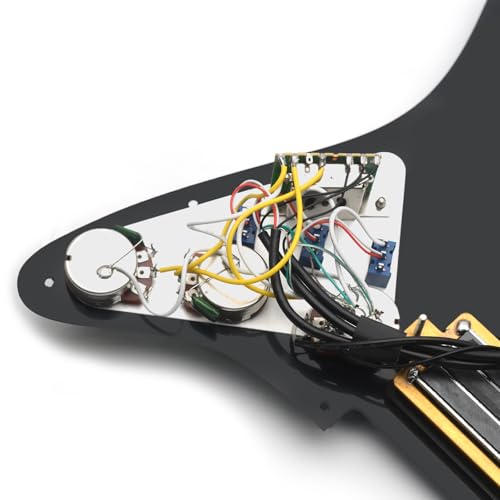 MAXCHEER SSH-Coil Splitting Electric Guitar Pickguard Two Mini Humbucker + ONE 4 Coil Pickup High Output-(9K/9K/18K) Loaded Prewired Scratchplate (Abalone Pearl, SSH) - Image 4