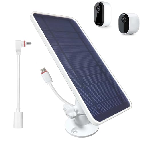 DIANMU Solar Panel for Arlo Essential 2K / 2K XL (2nd Gen), Arlo Essential/XL Spotlight Camera, with 13FT Weatherproof Cable & Aluminum Alloy Mount (1 Pack) - Image 1