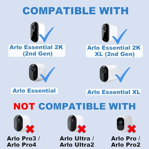 DIANMU Solar Panel for Arlo Essential 2K / 2K XL (2nd Gen), Arlo Essential/XL Spotlight Camera, with 13FT Weatherproof Cable & Aluminum Alloy Mount (1 Pack) - Image 2