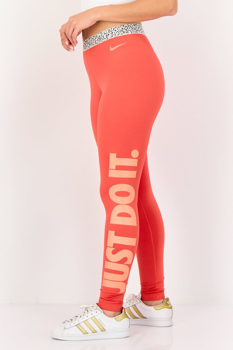 Nike Women Dri-Fit Training Leggings, Red - Image 2