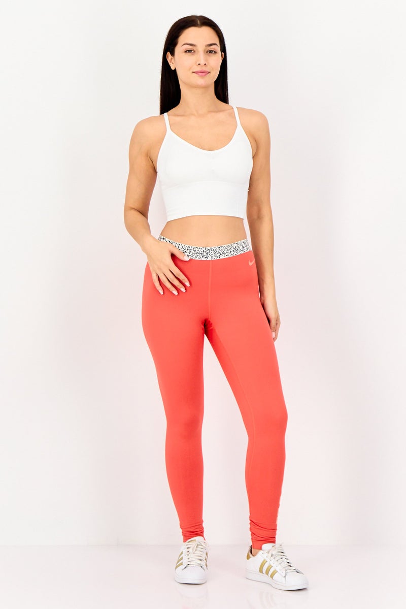 Nike Women Dri-Fit Training Leggings, Red - Image 3