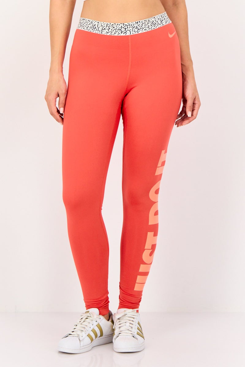 Nike Women Dri-Fit Training Leggings, Red - Image 1