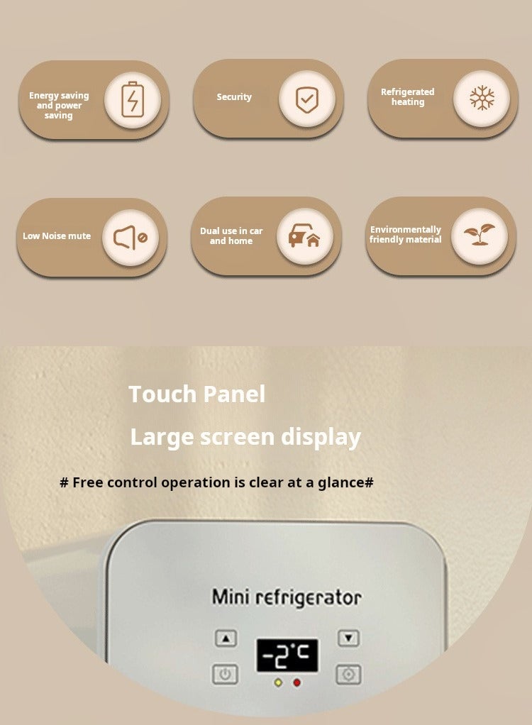 Mini Car Refrigerator for Home and Vehicle Use – Touchscreen Control, Fast Cooling, Low Noise, Dual-Temperature Mode, Energy-Saving Compact Fridge  - Image 2