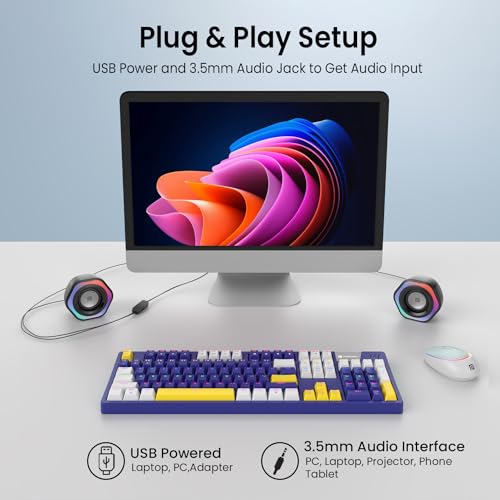 Portronics in Tune 4 6W Portable USB Powered Wired Speaker with Volume Control, 3.5mm AUX in, HD Sound, 2.0 Channel, RGB Lights, Gaming Speaker, Multimedia Speaker for PC, Desktop and Laptop(Black) - Image 5