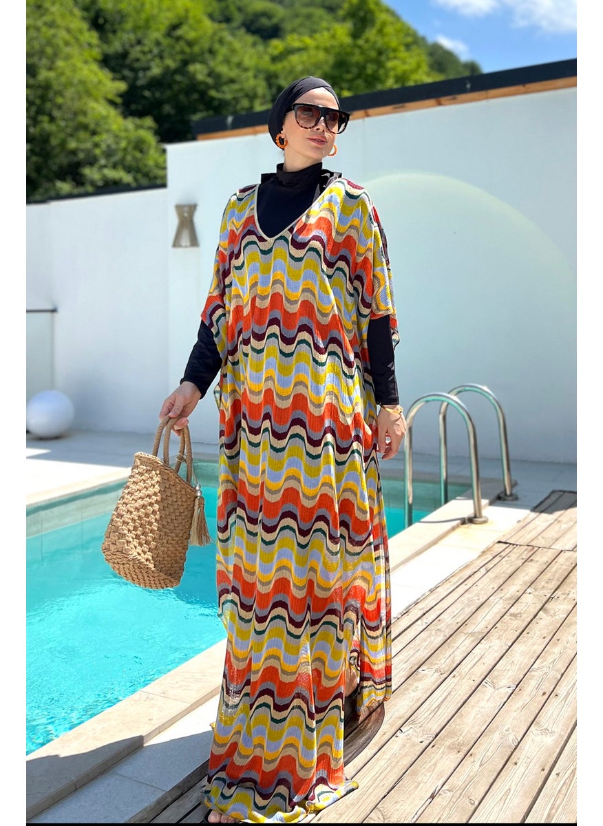 Remsa Mayo Remsa Swimsuit Remsa Modest Swimsuit Knitted Single Kaftan Pareo 430-T10 Colorful  - Image 3