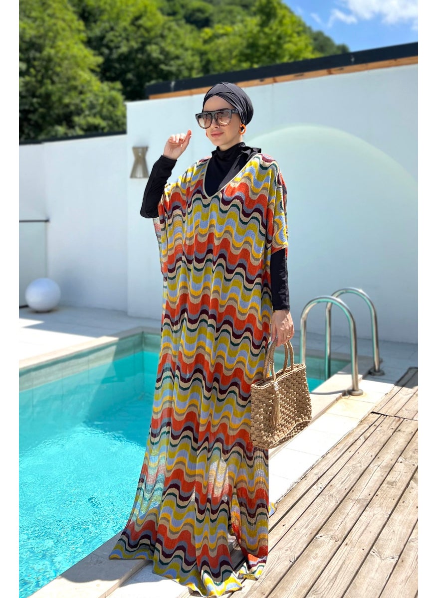 Remsa Mayo Remsa Swimsuit Remsa Modest Swimsuit Knitted Single Kaftan Pareo 430-T10 Colorful  - Image 4