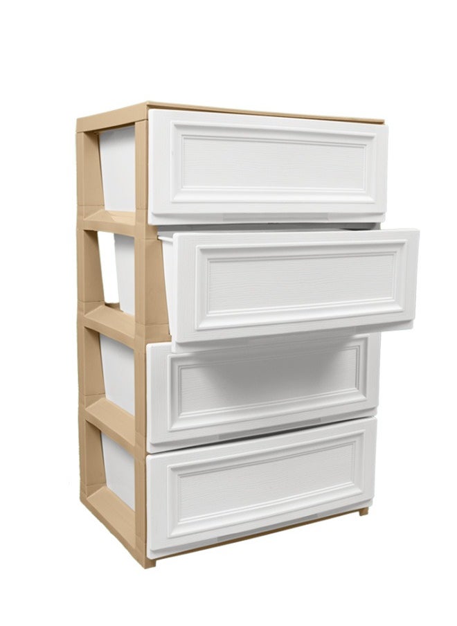 Concept home 4 Layer Large Capacity Plastic Stackable Wide Drawer Storage Cabinet, Plastic Home Storage Box, Plastic Toys Storage Rack, Bedside Table, Floor Storage Organizer with 4 Drawer  - Image 2