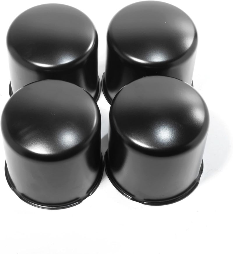 RTRHINOTUNING 4 PCS 4.25 in Wheel Center Caps for 4.25 in / 108 mm Trailer Truck Rim Center Holes, Matt Black Push Through Hub Caps 4.29 in High - Image 1