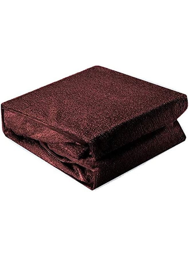 Double/Full Size Cotton Solid Pattern Brown Bed Runners & Scarves Brown Double/Full150×200 cm