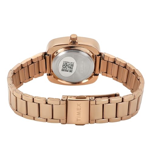 TIMEX Analog Watch for Women with Green Square Dial & Rose Gold Stainless Steel Bracelet Band Water Resistant Women's Wrist Watches - TWEL20603 - Image 4