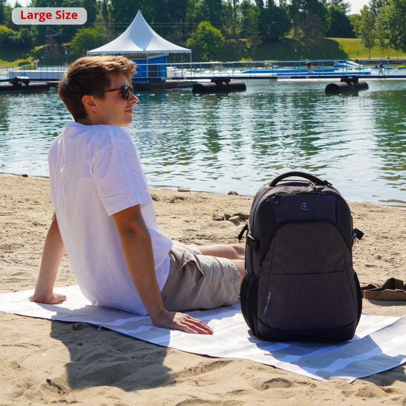 Swissdigital Design Travel Laptop Backpack for Men and Women, 35L Expandable Large College Backpack with USB Charging Port for Fits 17 Inch Notebook, Grey | SD1671-02 - Image 3