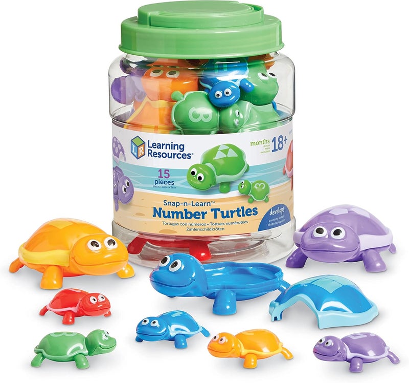 Learning Resources Snap-n-Learn Number Turtles - 15 Piece Educational Toy - Image 1