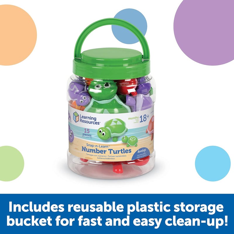 Learning Resources Snap-n-Learn Number Turtles - 15 Piece Educational Toy - Image 4