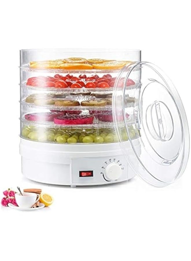Food Dehydrator, 5 Tier Dehydrator for Food and Jerky, Temperature Control Dryer for Fruit Vegetables Meat Jerky Dog Treats, White - Image 1