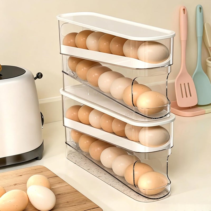 WACOI erichbow Automatic Rolling Refrigerator Egg Organizer, Space Saving Rolling Egg Dispenser and Refrigerator Storage,Home Egg Holder - Image 5