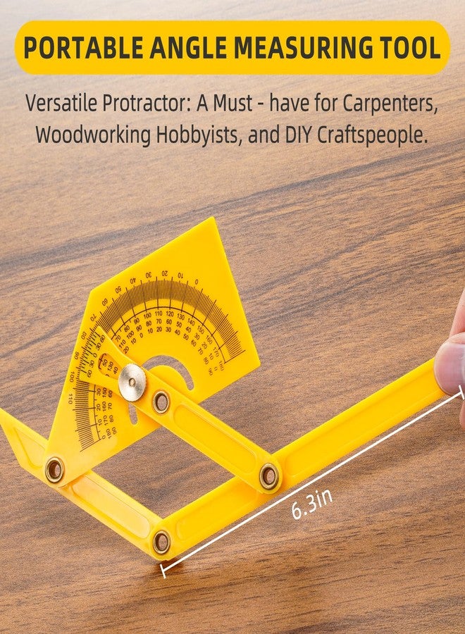 SYFLHYP 2 Pcs Protractor Angle Finders, Adjustable Protractors 0°-180° with Locking Nut(for Exterior, Interior, Bevel Angles), Portable Angle Measurement Tools for Carpenters & Woodworking Hobbyists & DIYer - Image 2