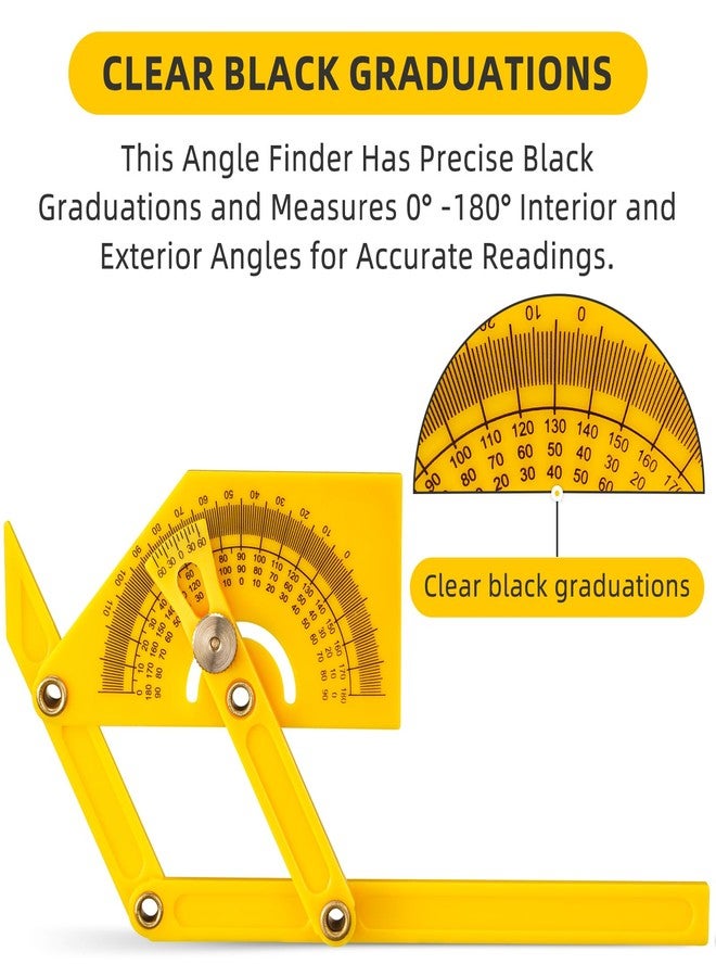 SYFLHYP 2 Pcs Protractor Angle Finders, Adjustable Protractors 0°-180° with Locking Nut(for Exterior, Interior, Bevel Angles), Portable Angle Measurement Tools for Carpenters & Woodworking Hobbyists & DIYer - Image 3