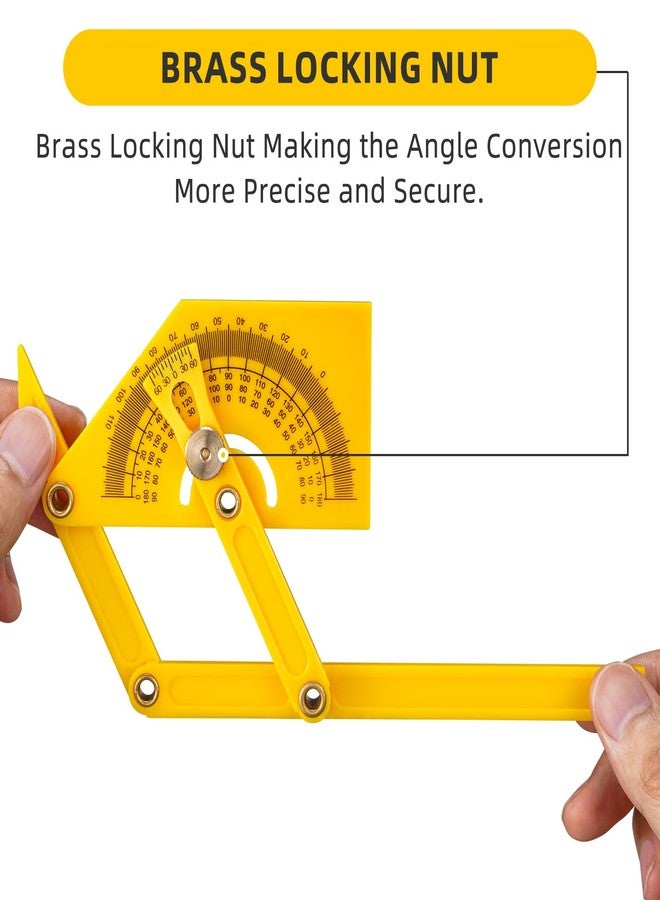 SYFLHYP 2 Pcs Protractor Angle Finders, Adjustable Protractors 0°-180° with Locking Nut(for Exterior, Interior, Bevel Angles), Portable Angle Measurement Tools for Carpenters & Woodworking Hobbyists & DIYer - Image 4