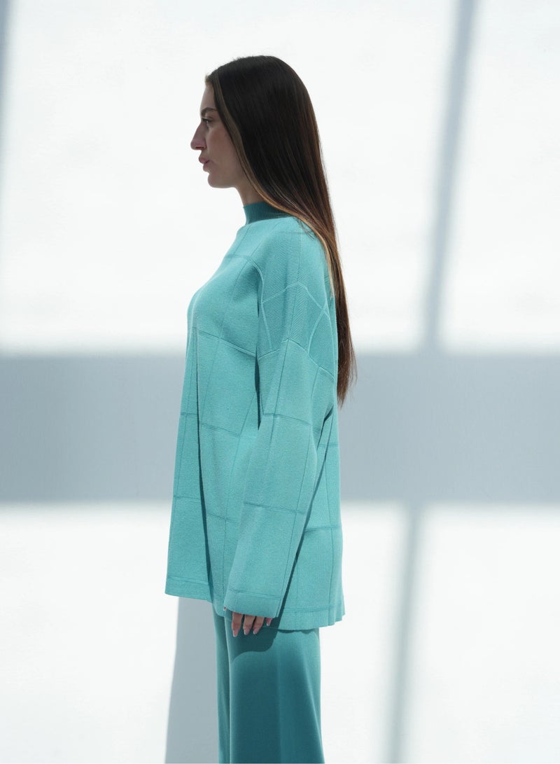 Andy 2316 | Women's Premium Knitwear Two-Piece Set – Long-Sleeve High-Neck Tunic Top with Relaxed Wide-Leg Trousers | Elegant & Versatile Outfit for Everyday Comfort and Style | Tiffany - Image 3