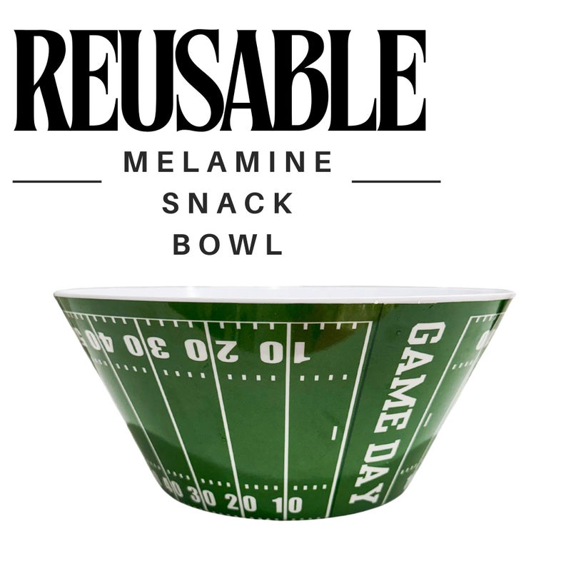 Sprinkles & Confetti Durable Green Football Snack & Serving Bowl Reusable Melamine Dish for Game Day, Tailgating, Parties, Sports Events & Everyday Use - Image 2