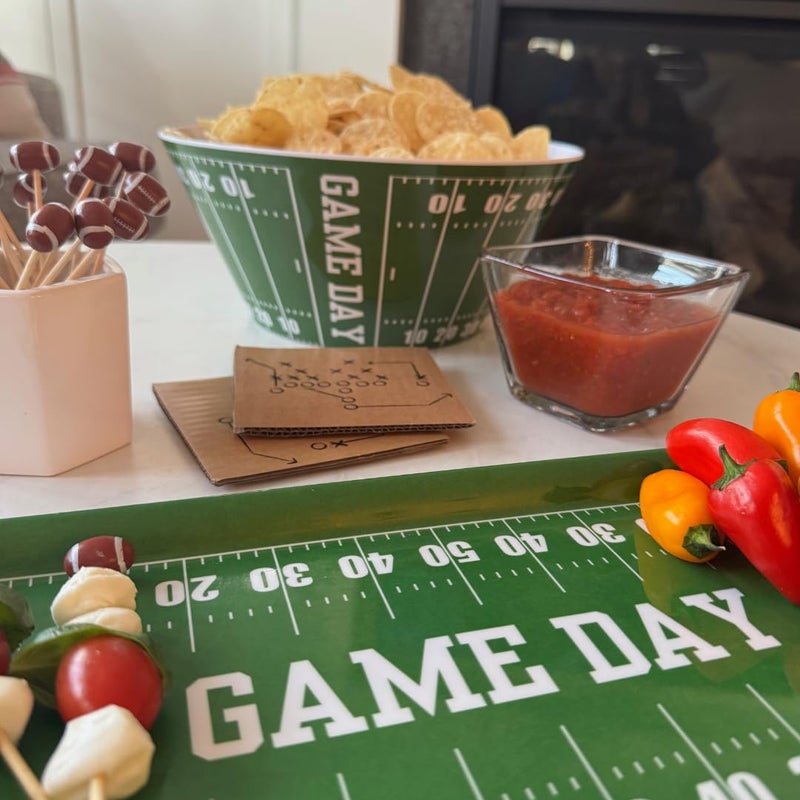 Sprinkles & Confetti Durable Green Football Snack & Serving Bowl Reusable Melamine Dish for Game Day, Tailgating, Parties, Sports Events & Everyday Use - Image 3