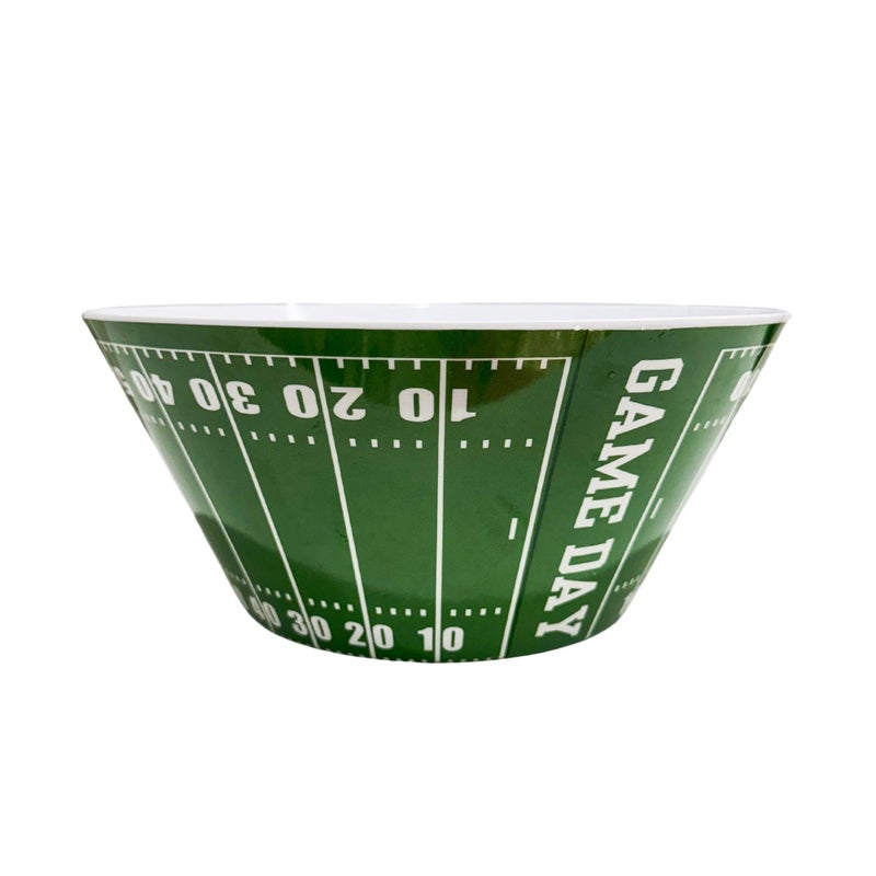 Sprinkles & Confetti Durable Green Football Snack & Serving Bowl Reusable Melamine Dish for Game Day, Tailgating, Parties, Sports Events & Everyday Use - Image 1