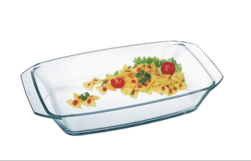 Simax Clear Glass Roaster Dish Large Rectangular Roaster Pan For Baking And Cooking Oven and Dishwasher Safe Cookware 25 Quart Oven Casserole Pan