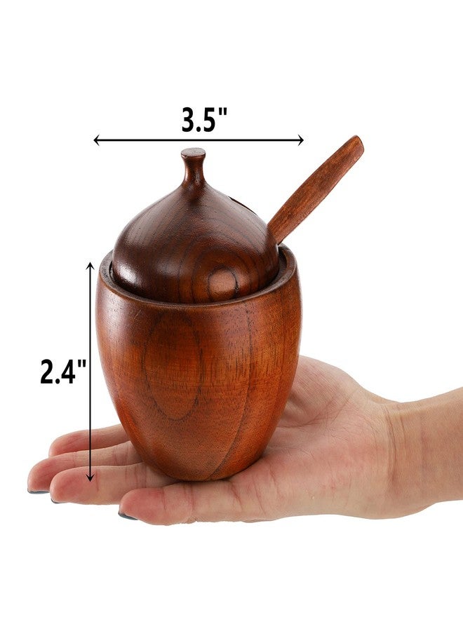 DEAYOU 3 Pack Wood Salt Box Spice Jar, Natural Wooden Salt Cellar with Lid and Spoon, Sugar Bowl Pepper Seasoning Container Holder Keeper for Kitchen, Serving, Condiment, Japanese Style - Image 2