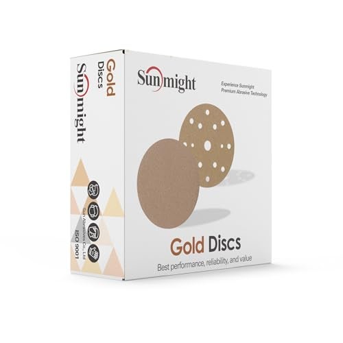 Sunmight Gold Grip No Hole 6 Inch Sanding Discs - 600 Grit, Premium Aluminum Oxide - Strong Latex Backing for Automotive, Marine, Wood & Metal Applications - Excellent Cutting and Long Life (50 Pcs) - Image 1