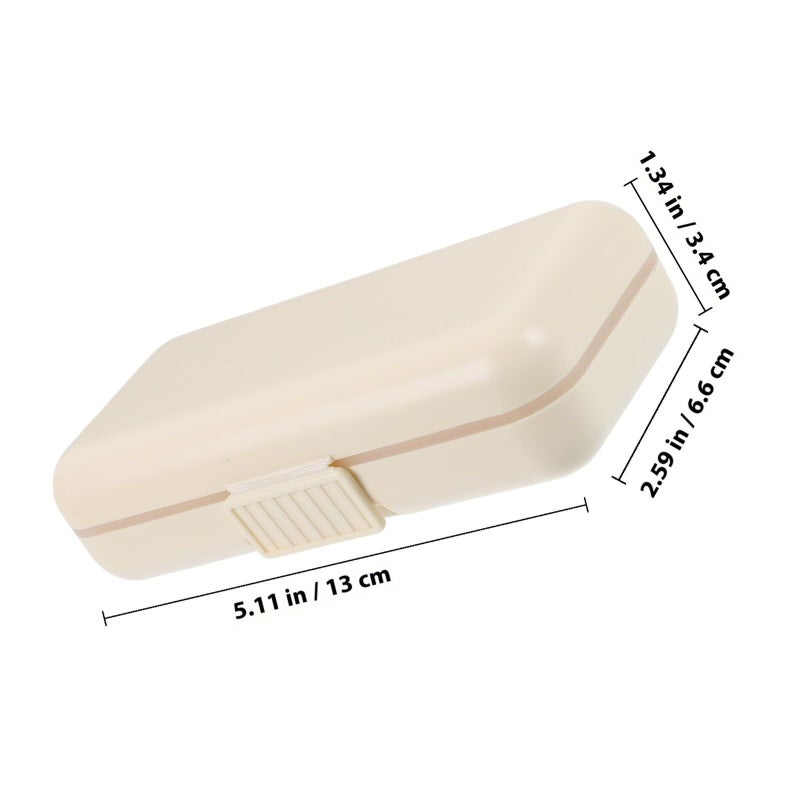 Portable Pill Organizer Case 8 Compartments Small Medicine Holder Cream White Daily Travel Box For Vitamins Storage - Image 3