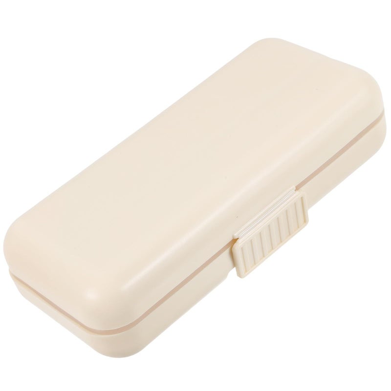 Portable Pill Organizer Case 8 Compartments Small Medicine Holder Cream White Daily Travel Box For Vitamins Storage - Image 2