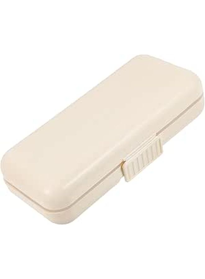 Portable Pill Organizer Case 8 Compartments Small Medicine Holder Cream White Daily Travel Box For Vitamins Storage - Image 1