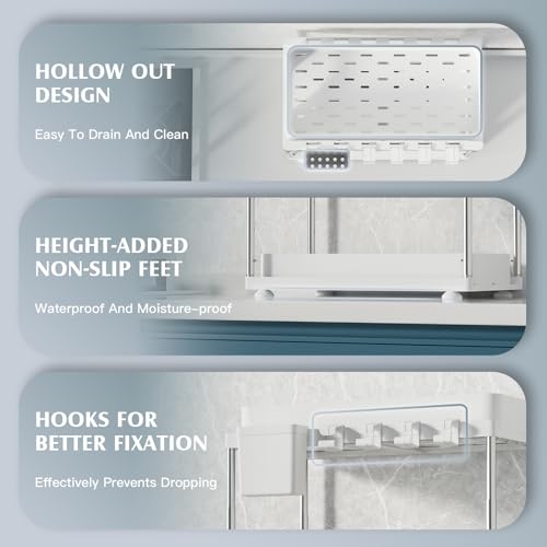 VERIFOST 2 Pack Under Sink Organizers and Storage, Double Sliding Kitchen Cabinet Organizer, 2 Tier Height Adjustable Countertop Organizer for Kitchen Bathroom Laundry, White - Image 5