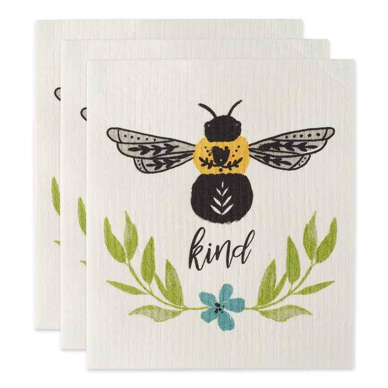 Design Imports DII Bee Kind Swedish Dishcloth  3 Piece - Image 1