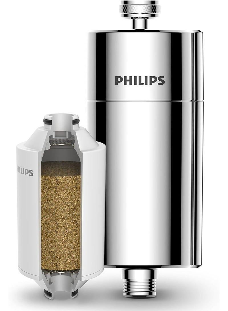 Philips Shower Filter 3-stage Water Softener, Shower Filtration with Double Mesh & NSF Certified KDF Material, Reducing Chlorine/Impurities/Rust Sediments for Handheld Showerhead(Shower Filter Set) - Image 1