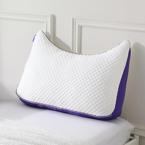 HOMELAB Adjustable Shredded Memory Foam Curve Pillow Queen Size 29"x19", Oversized Crescent Design for Side & Back Sleepers, Doubles as Backrest for Reading, Lounging & Relaxing, Cooling Cover, 1 Pack - Image 1