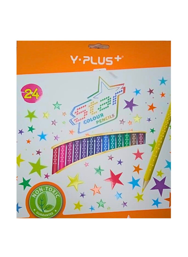 YPlus 24-Pieces Star Color Pencil Multicolor - Image 3