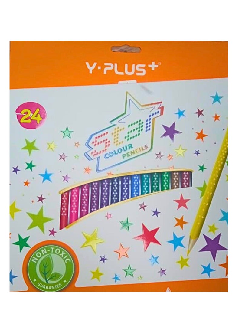 YPlus 24-Pieces Star Color Pencil Multicolor - Image 2