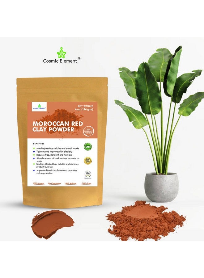 cosmic element Moroccan Red Clay Powder Vegan Red Clay Fine Texture Healing Clay Suitable For Face Body Wraps & Hair Care Hair Shampoo Ideal For Masks Wraps Scrubs Soaps Bath Bombs & Detox 4 Oz - Image 2
