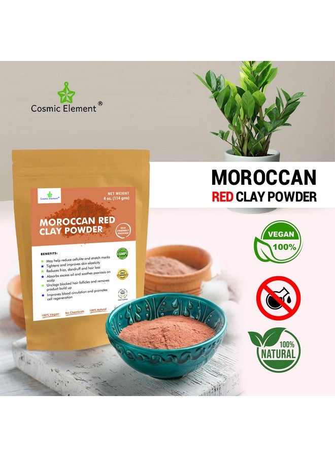 cosmic element Moroccan Red Clay Powder Vegan Red Clay Fine Texture Healing Clay Suitable For Face Body Wraps & Hair Care Hair Shampoo Ideal For Masks Wraps Scrubs Soaps Bath Bombs & Detox 4 Oz - Image 3