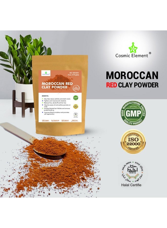 cosmic element Moroccan Red Clay Powder Vegan Red Clay Fine Texture Healing Clay Suitable For Face Body Wraps & Hair Care Hair Shampoo Ideal For Masks Wraps Scrubs Soaps Bath Bombs & Detox 4 Oz - Image 4