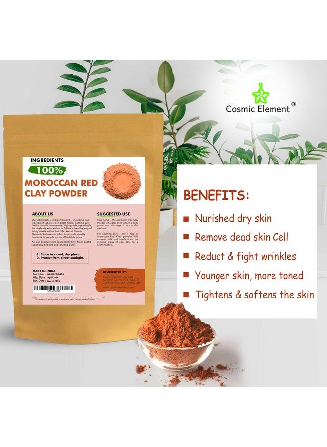 cosmic element Moroccan Red Clay Powder Vegan Red Clay Fine Texture Healing Clay Suitable For Face Body Wraps & Hair Care Hair Shampoo Ideal For Masks Wraps Scrubs Soaps Bath Bombs & Detox 4 Oz - Image 5