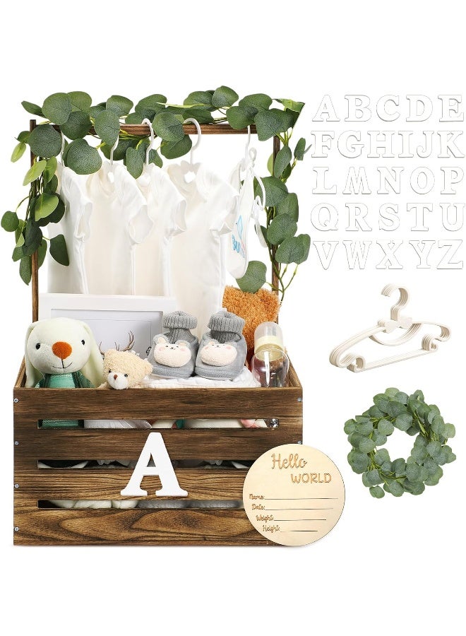 Barydat سلة باري دات الخشبية لحفلة استقبال المولود مع مقبض - Image 1