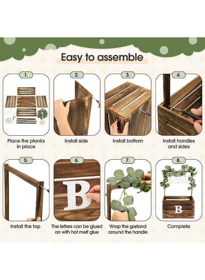 Barydat سلة باري دات الخشبية لحفلة استقبال المولود مع مقبض - Image 4