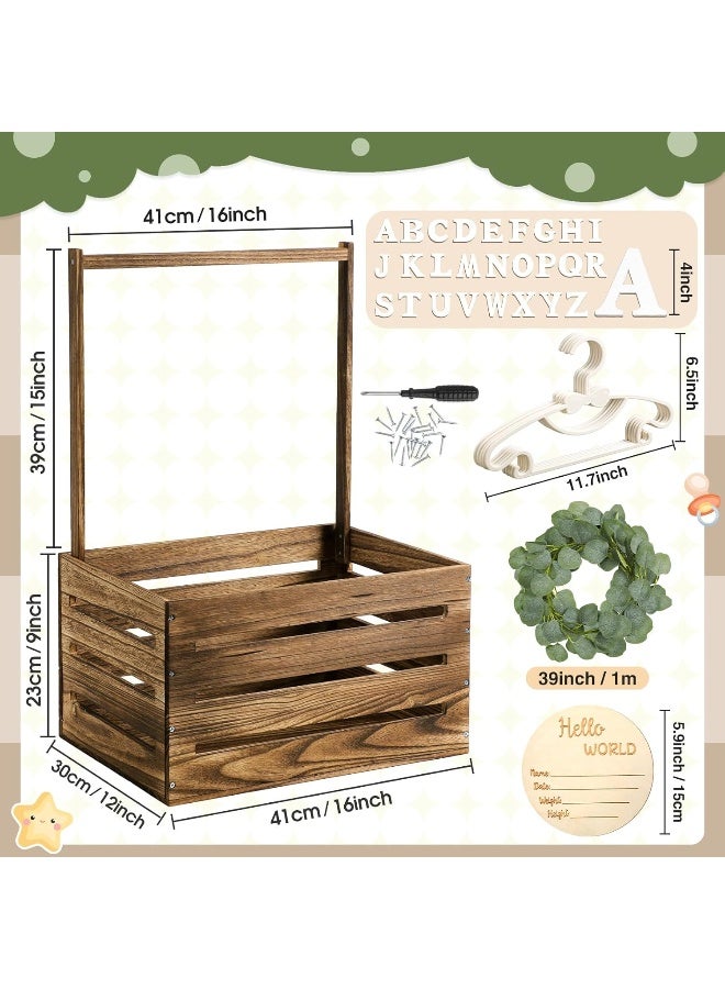 Barydat سلة باري دات الخشبية لحفلة استقبال المولود مع مقبض - Image 2