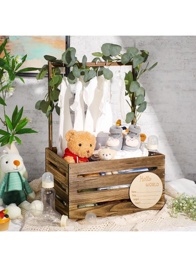 Barydat سلة باري دات الخشبية لحفلة استقبال المولود مع مقبض - Image 5