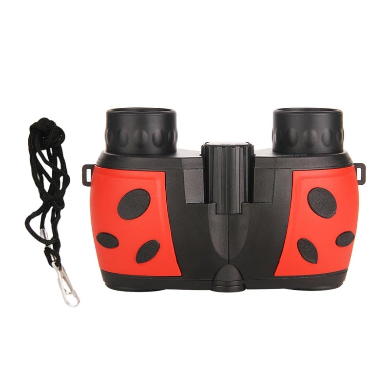 Slipps Beetle Shape Toy Binoculars for Kids High-Resolution Lens Rubber Binoculars for Bird Watching Outdoor Play Travel Handheld Telescope (Red) - Image 1