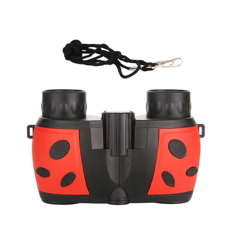 Slipps Beetle Shape Toy Binoculars for Kids High-Resolution Lens Rubber Binoculars for Bird Watching Outdoor Play Travel Handheld Telescope (Red) - Image 5
