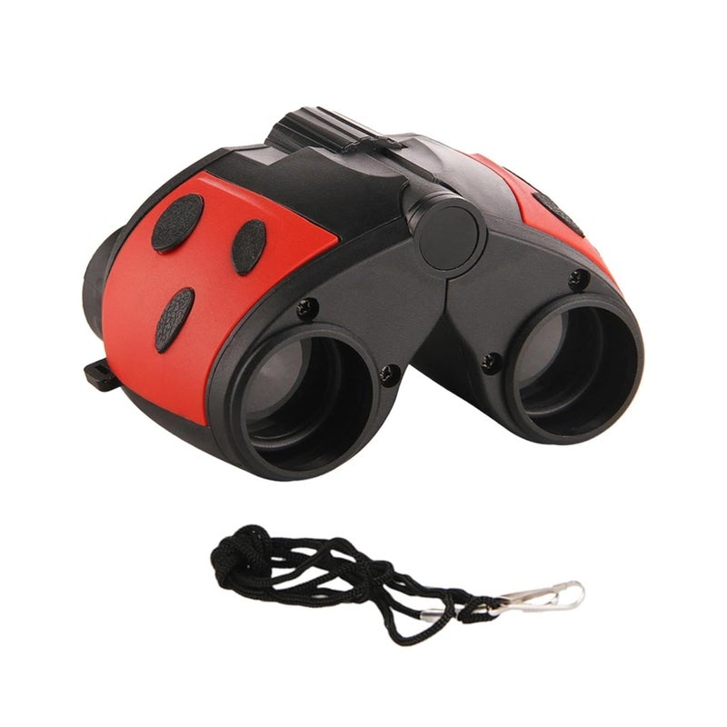 Slipps Beetle Shape Toy Binoculars for Kids High-Resolution Lens Rubber Binoculars for Bird Watching Outdoor Play Travel Handheld Telescope (Red) - Image 4