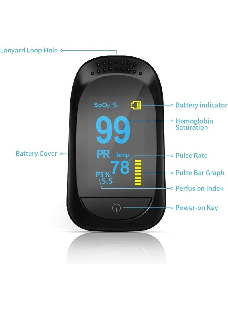 general Digital Pulse Oximeter Fingertip, OLED High-Definition Screen, Oxygen Saturation Monitor, Heart Rate and SpO2 Levels Meter with Alarm Function - Image 3